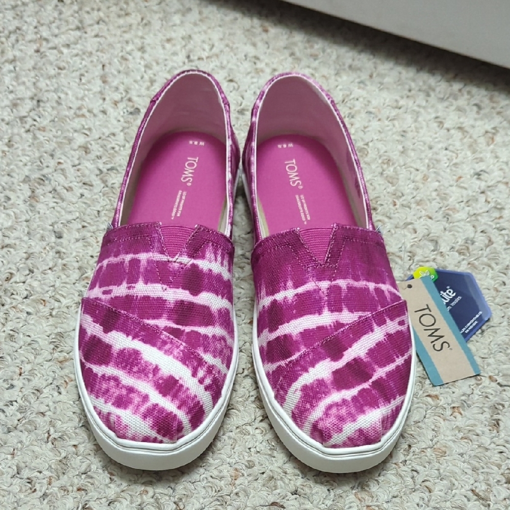 TOMS Kids Purple Tie-Dye Slip-On Sneakers